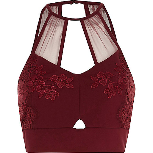 river island shoulder bag sale,jacques-vertuk Shop Dark red mesh insert lace bralette women 707439