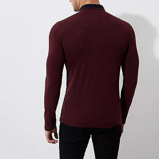 river island molly petite jeans,jacques-vertuk Stores London Dark red muscle fit long sleeve polo shirt Polo Shirts men