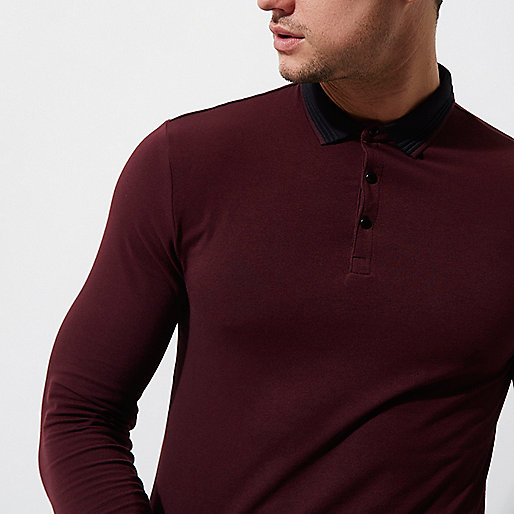 river island molly petite jeans,jacques-vertuk Stores London Dark red muscle fit long sleeve polo shirt Polo Shirts men