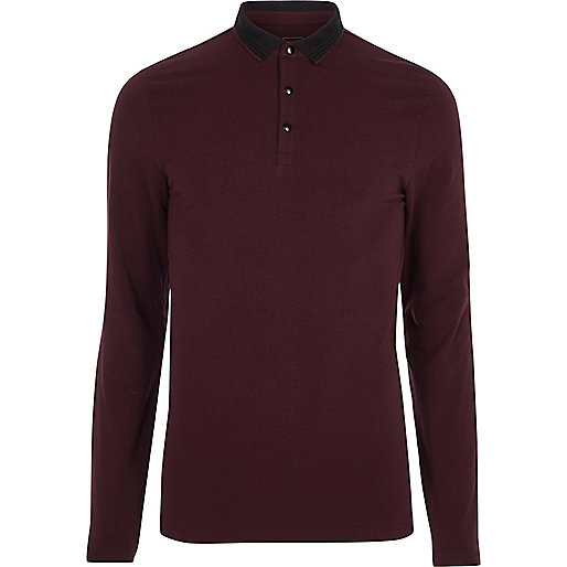 river island molly petite jeans,jacques-vertuk Stores London Dark red muscle fit long sleeve polo shirt Polo Shirts men