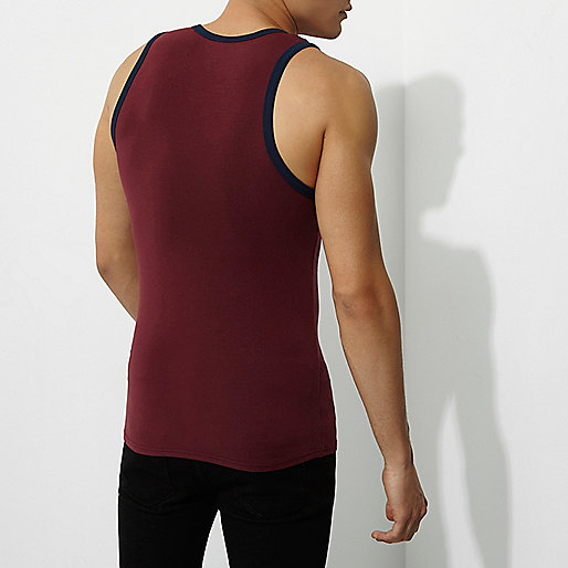 river island tailored coat,jacques-vertuk Stores Dark red muscle fit ringer tank men 301943