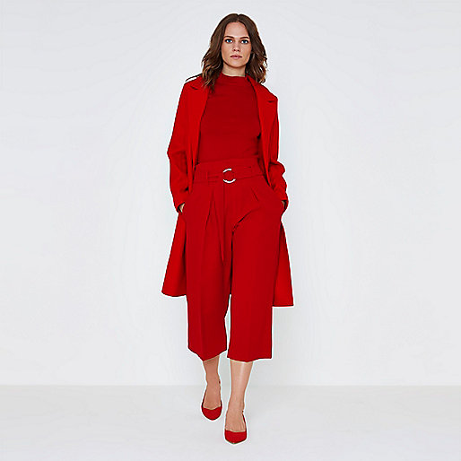 jacques-vertuk Dark red ring tie culottes 708954 women Trousers Cropped Trousers