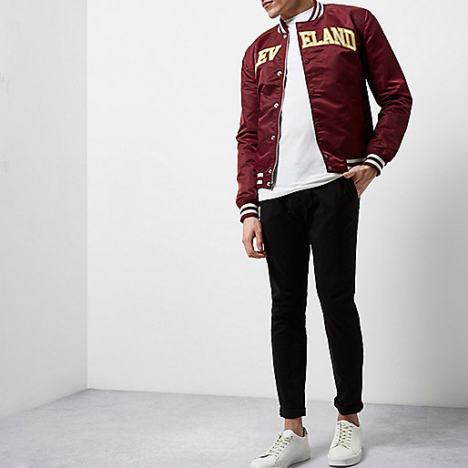 river island black boots,jacques-vertuk Stores Dark red Schott  Cleveland  bomber jacket men 300863