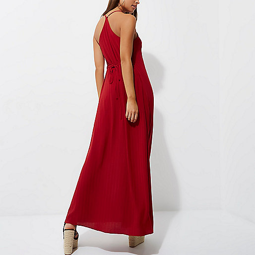 duvet coat river island,jacques-vertuk T Dark red tie waist maxi slip dress Maxi Dresses Dresses women