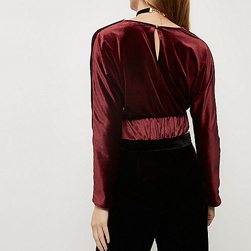 river island petite jeans sale,jacques-vertuk Stores Dark red velvet long sleeve crop top women 697028