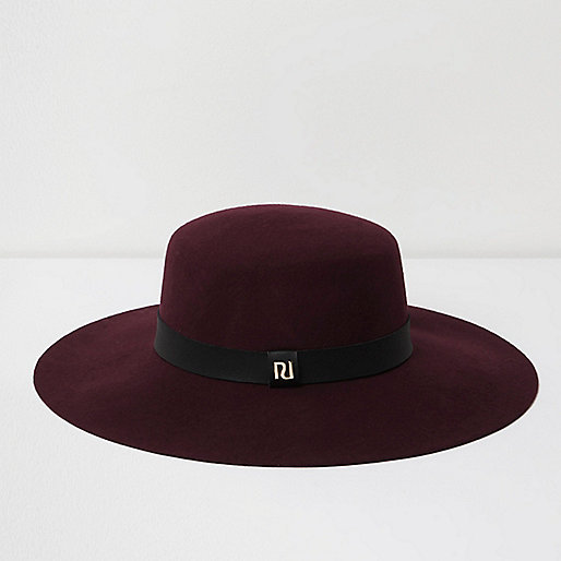 jacques-vertuk Dark red wide brim fedora hat 706004 women Accessories Hats