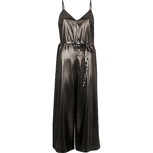 jacques-vertuk Dark silver metallic culotte jumpsuit 696377 women Playsuits / Jumpsuits