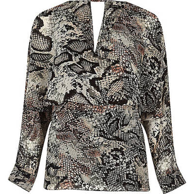 jacques-vertuk Dark snake print angel cape top 693431 women Workwear