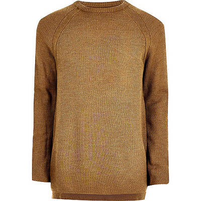 www riverisland co uk women s clothing,jacques-vertuk Shop Dark yellow textured crew neck sweater men 297864