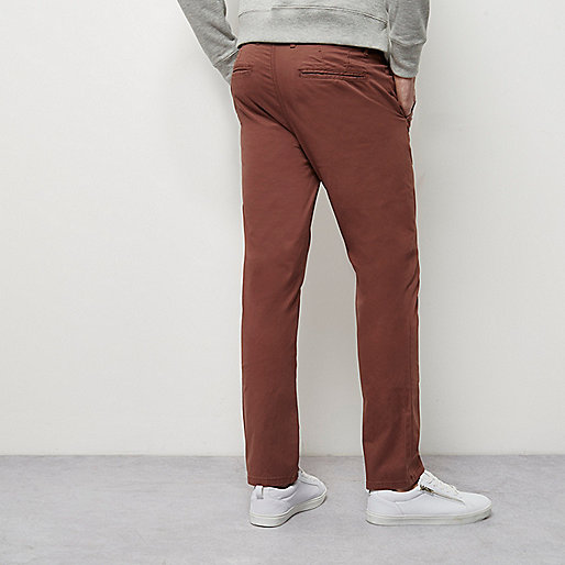 fluffy coat river island,jacques-vertuk London Dusty red slim chino pants men 298775