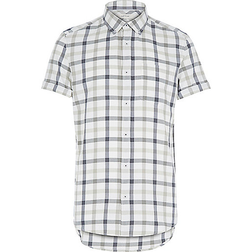 river island khaki handbag,jacques-vertuk Online Ecru check short sleeve shirt men 285760