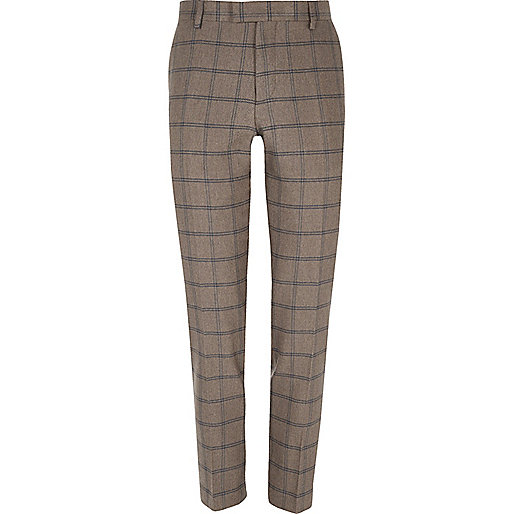 jacques-vertuk Ecru checked skinny suit pants 294338 men Suits