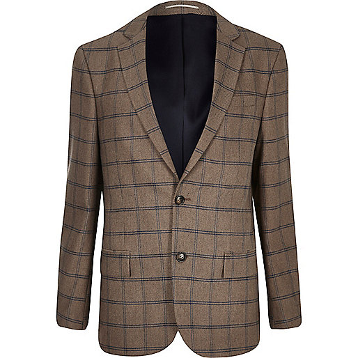 khaki coat river island,jacques-vertuk New In Womens Ecru checked tailored blazer Blazers Sale men