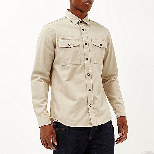 river island khaki boots,jacques-vertuk Dressing Gown Ecru herringbone utility overshirt Shirts Sale men