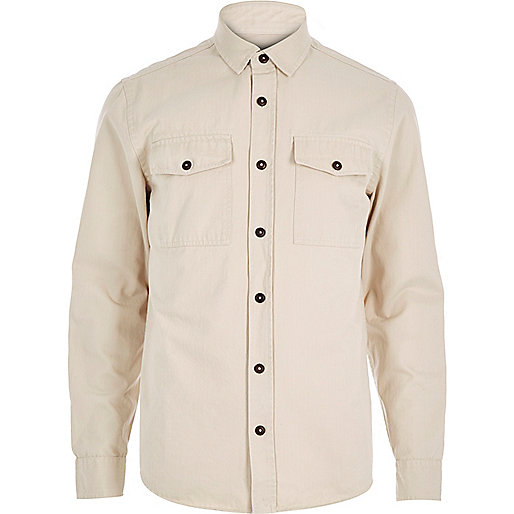 river island khaki boots,jacques-vertuk Dressing Gown Ecru herringbone utility overshirt Shirts Sale men