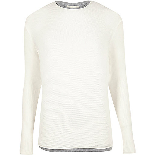 river island cream bag,jacques-vertuk Online Ecru layered longline sweater men 296178