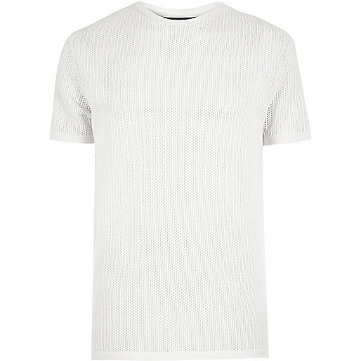 river island man intense,jacques-vertuk Womenswear Ecru slim fit crew neck T-shirt T-Shirts / Tanks Sale men