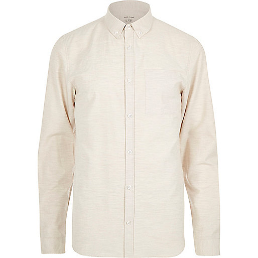 jacques-vertuk Ecru textured marl long sleeve shirt 286142 men Shirts