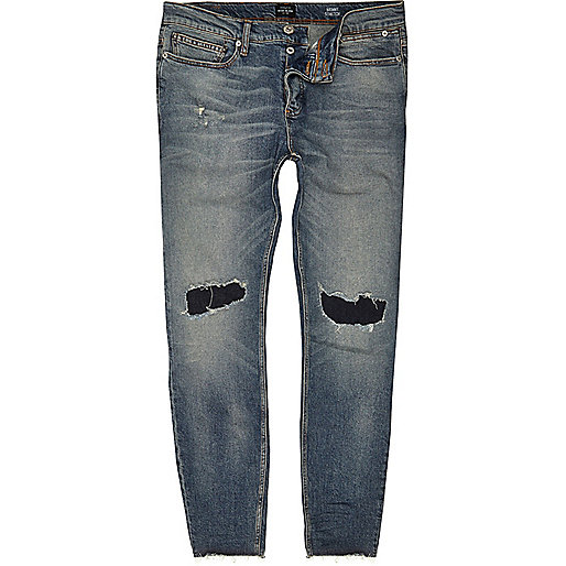 jacques-vertuk Faded blue wash ripped Sid skinny jeans 295751 men Jeans