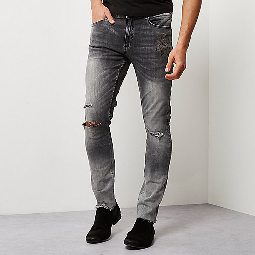 river island blouse sale,jacques-vertuk UK Sale Faded grey ripped Sid skinny jeans men 298520