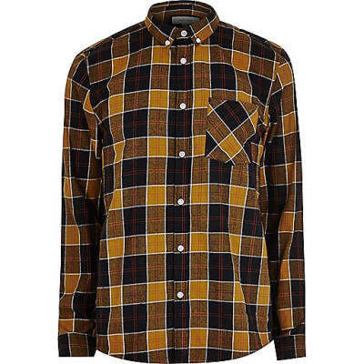 river island black ruched dress,Ladies Tops At jacques-vertuk Gold and camel check shirt Shirts Sale men