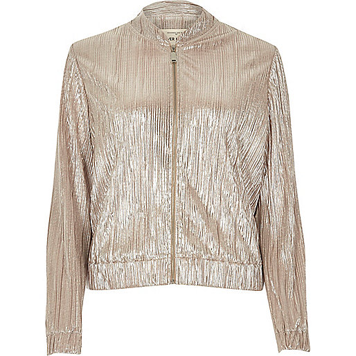 jacques-vertuk Gold crinkle bomber jacket 691073 women Coats / Jackets