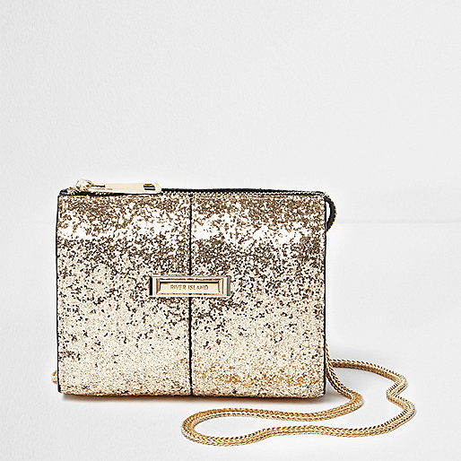 river island very clearance,jacques-vertuk Black Top Gold glitter cross body chain bag Cross Body Bags Bags / Purses women