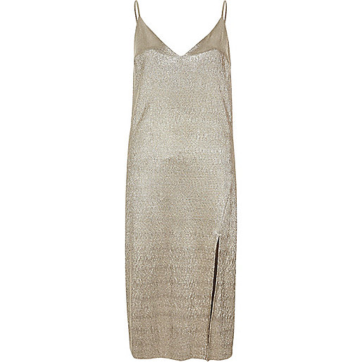 river island embroidered,jacques-vertuk UK Gold metallic midi slip dress women 693346