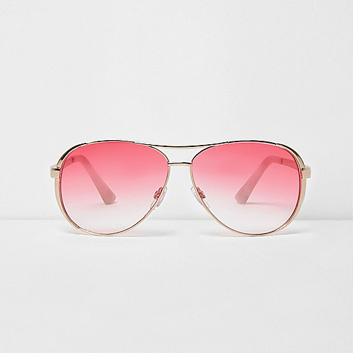 jacques-vertuk Gold tone aviator red lens sunglasses 706478 women Sunglasses Aviator Sunglasses