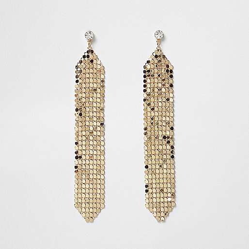 jacques-vertuk Gold tone chainmail drop earrings 707235 women Jewellery Earrings