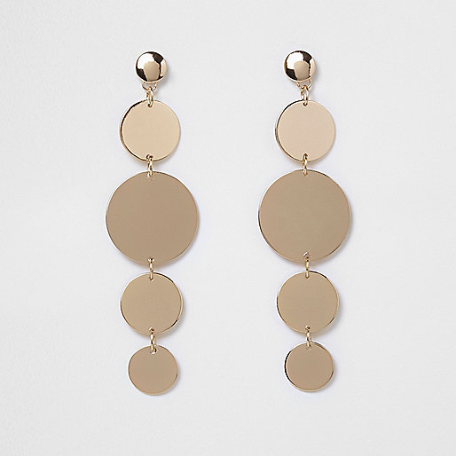 jacques-vertuk Gold tone disk dangle earrings 708438 women Jewellery Earrings