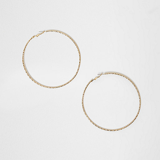 jacques-vertuk Gold tone faceted oversized hoop earrings 709889 women Jewellery Earrings