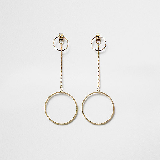 jacques-vertuk Gold tone hoop drop front and back earrings 707939 women Jewellery Earrings