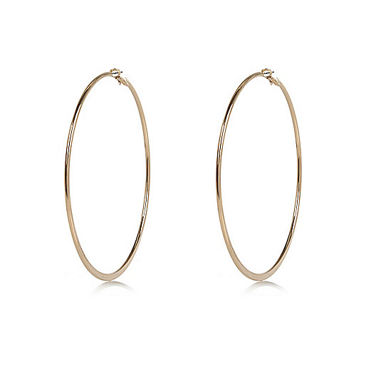 jacques-vertuk Gold tone oversized hoop earrings 665967 women Jewellery Earrings