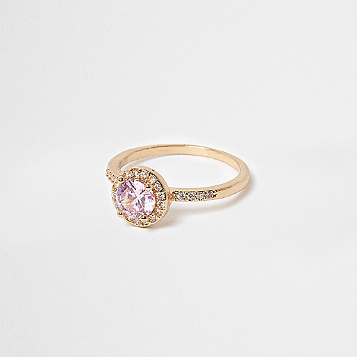 jacques-vertuk Gold tone pink jewel ring 706373 women Jewellery Rings