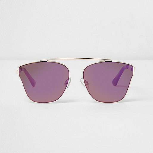 jacques-vertuk Gold tone purple lens sunglasses 697941 women Sunglasses Oversized Sunglasses