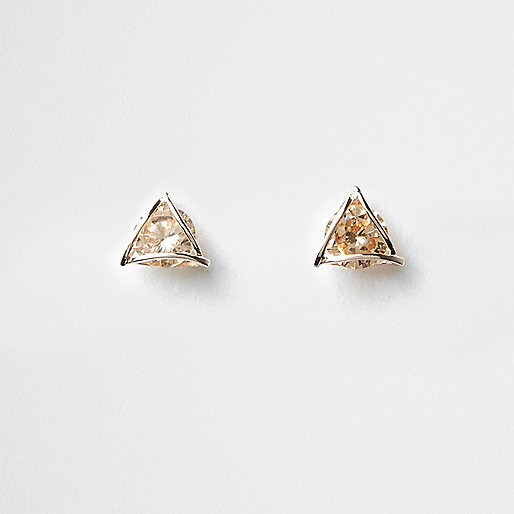 river island butterfly dress,jacques-vertuk Stores Gold tone rhinestone triangle stud earrings women 709388