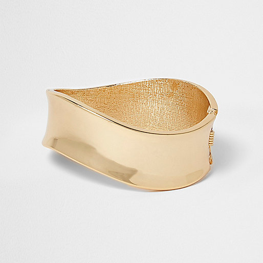 jacques-vertuk Gold tone wavy cuff bracelet 704863 women Jewellery Bracelets