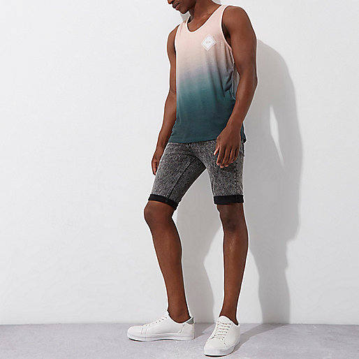 river island mens trainers,jacques-vertuk Eu Green and coral fade print tank T-Shirts / Tanks Sale men