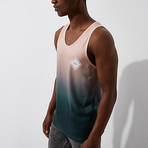 river island mens trainers,jacques-vertuk Eu Green and coral fade print tank T-Shirts / Tanks Sale men