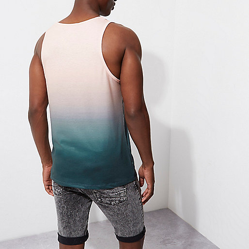 river island mens trainers,jacques-vertuk Eu Green and coral fade print tank T-Shirts / Tanks Sale men