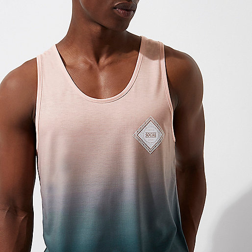 river island mens trainers,jacques-vertuk Eu Green and coral fade print tank T-Shirts / Tanks Sale men