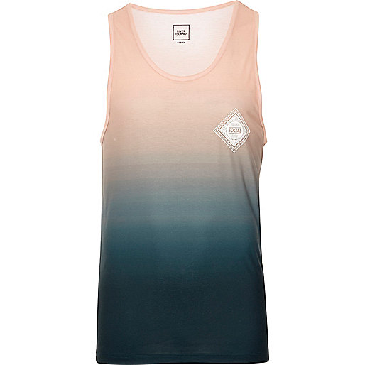 river island mens trainers,jacques-vertuk Eu Green and coral fade print tank T-Shirts / Tanks Sale men