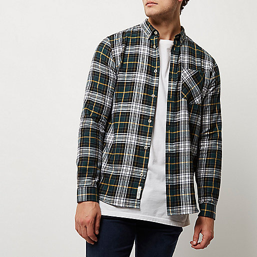 trench coat women river island,jacques-vertuk London Green and white casual check shirt men 298206