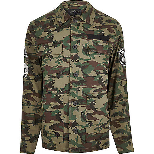 jacques-vertuk Green camo badge jacket 296206 men Coats / Jackets