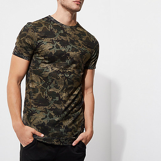 river island red slip dress,jacques-vertuk Online Green camo print muscle fit T-shirt men 303682