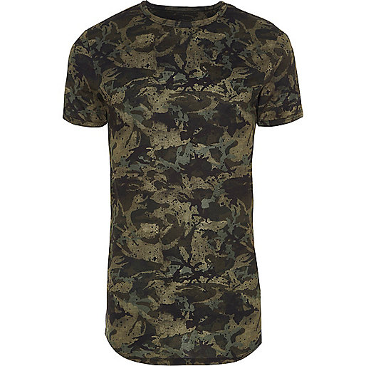 jacques-vertuk Green camo print muscle fit T-shirt 303682 men T-Shirts / Vests T-shirts