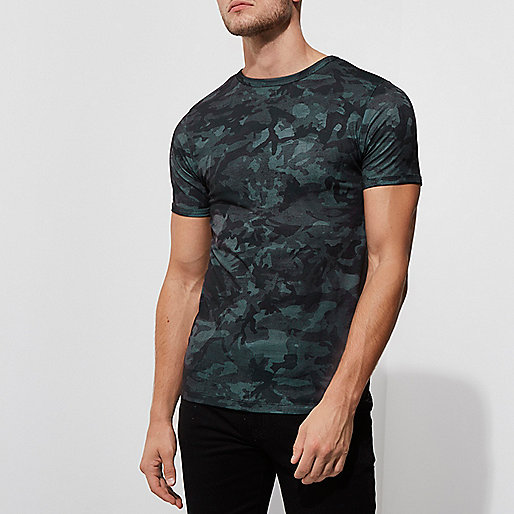 river island straight leg jeans,jacques-vertuk Webshop Green camo print muscle fit T-shirt T-shirts T-Shirts / Tanks men