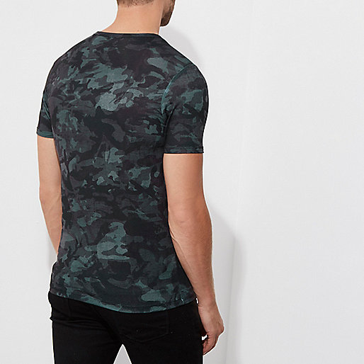 river island straight leg jeans,jacques-vertuk Webshop Green camo print muscle fit T-shirt T-shirts T-Shirts / Tanks men