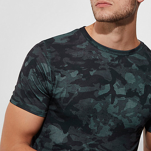 river island straight leg jeans,jacques-vertuk Webshop Green camo print muscle fit T-shirt T-shirts T-Shirts / Tanks men